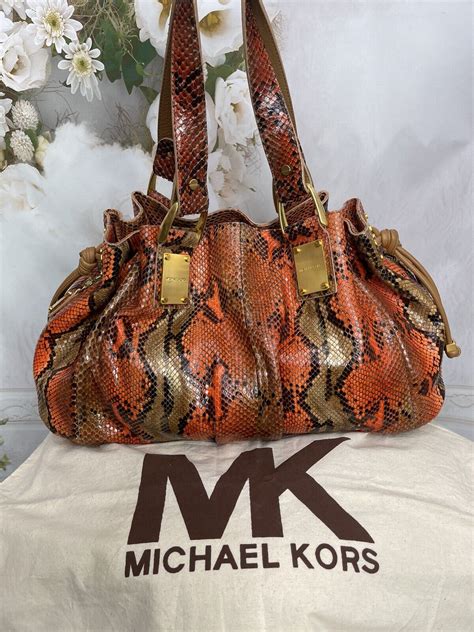 Michael Kors Python Rehearsal Drawstring Satchel 